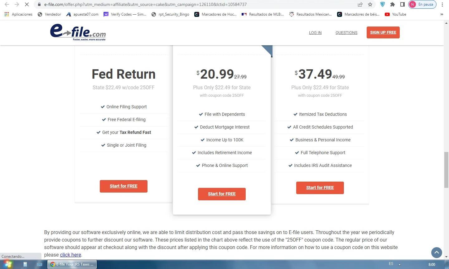 How to apply E File coupon code
